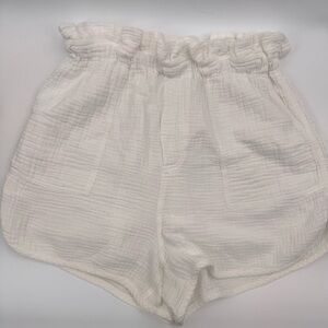 New Women White Muslin Shorts Medium